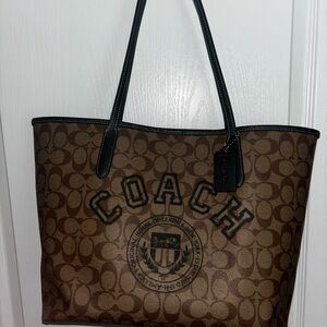 Coach Black and Green Interior Tote